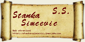 Stanka Simčević vizit kartica